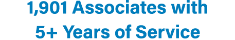 1,901 Associates with 5+ Years of Service 
